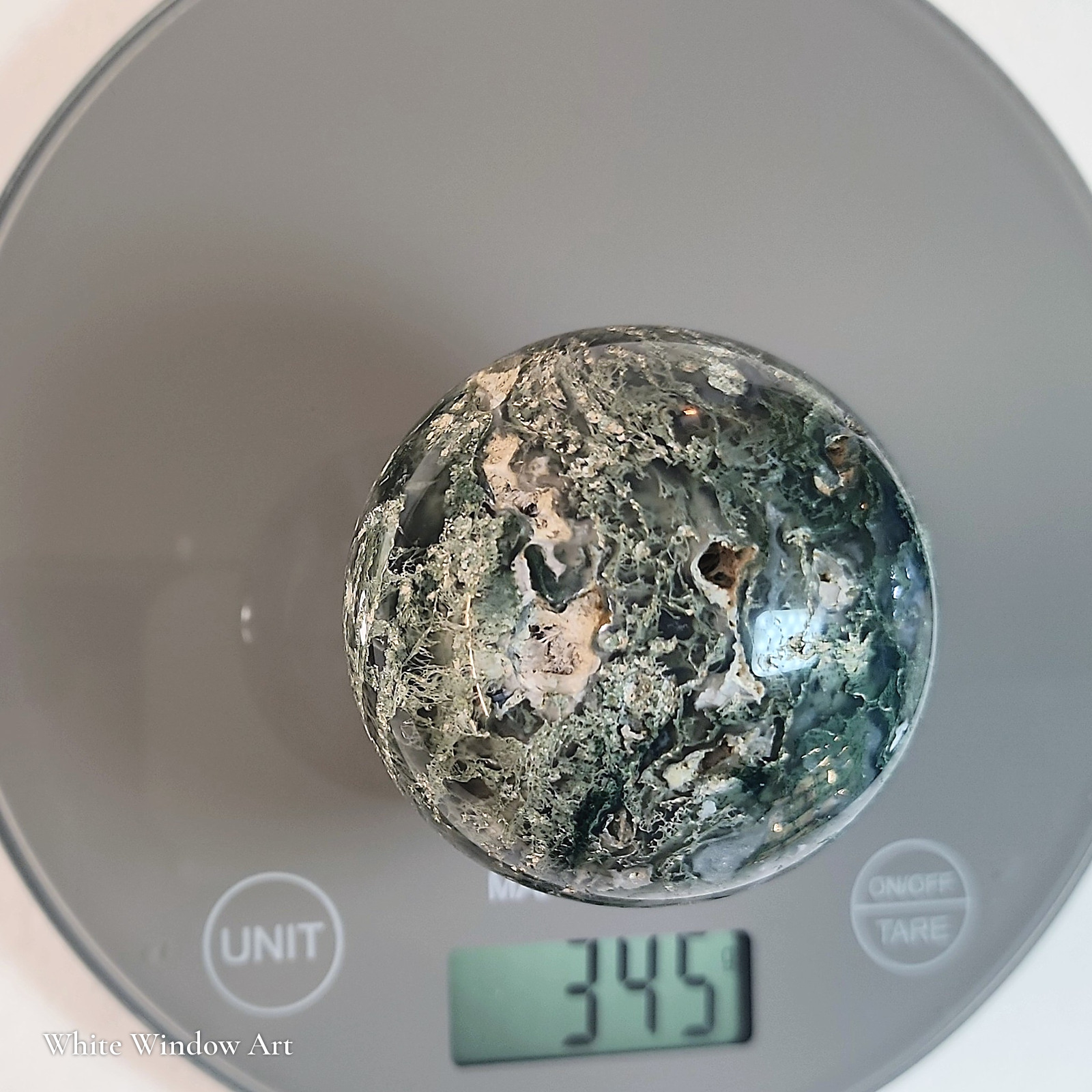 ספירת אגת טחב Moss Agate מלוטשת – תמונה 3