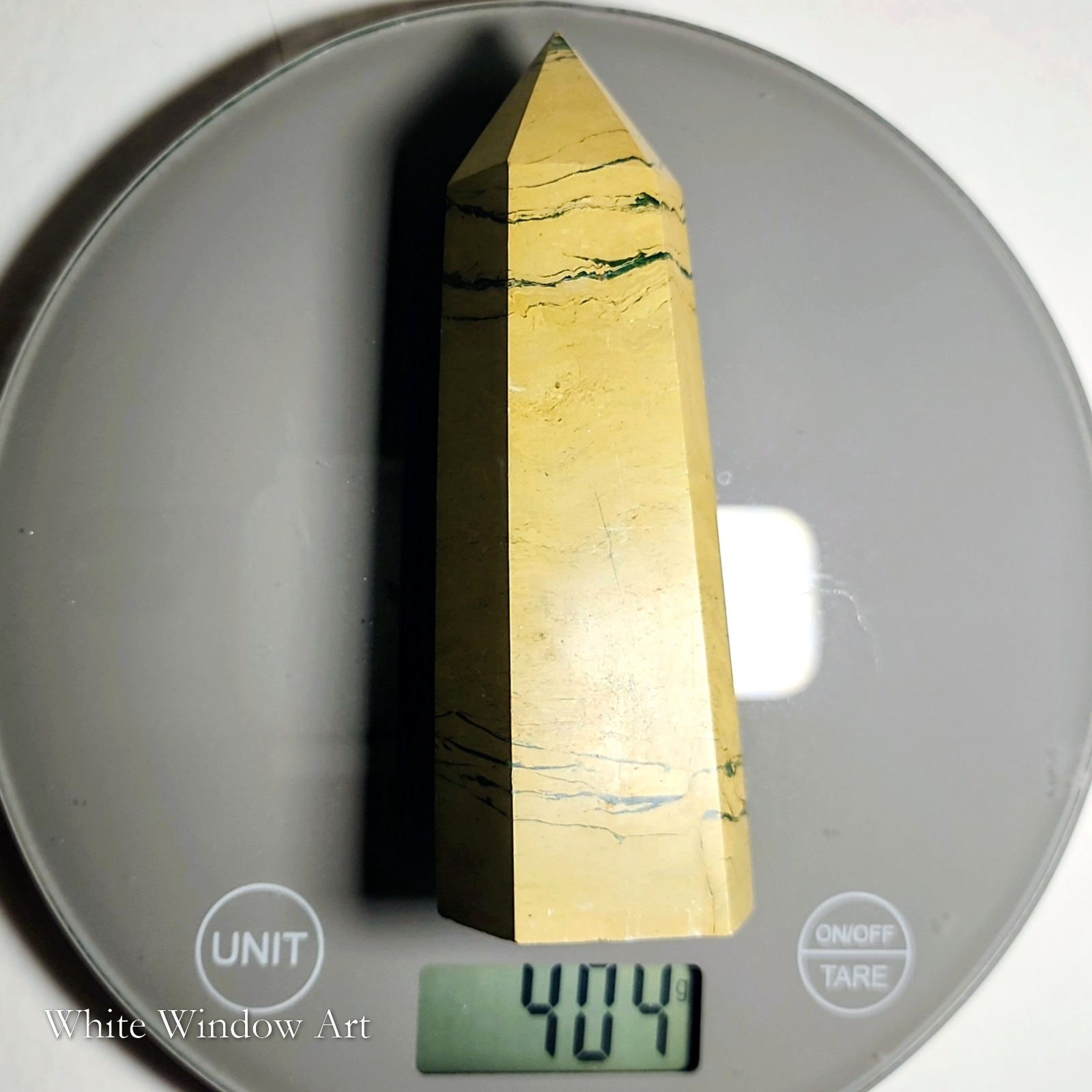 מגדל סרפנטין (ג'ייד צהוב) Yellow Jade Serpentine מלוטש, 13.7 ס"מ – תמונה 5
